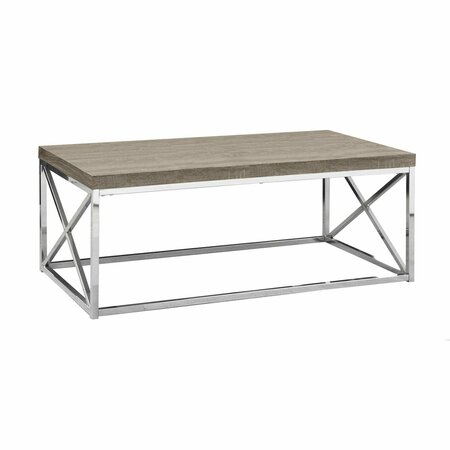 HOMEROOTS 17 in. Dark Taupe Particle Board & Chrome Metal Coffee Table 333129